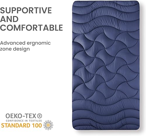 Miniatura 6 de SLEEP ZONE - Cubrecolchón refrescante, funda de colchón fresca, protector acolchado con zonas, transpirable y lavable, bolsillo profundo de 8-21