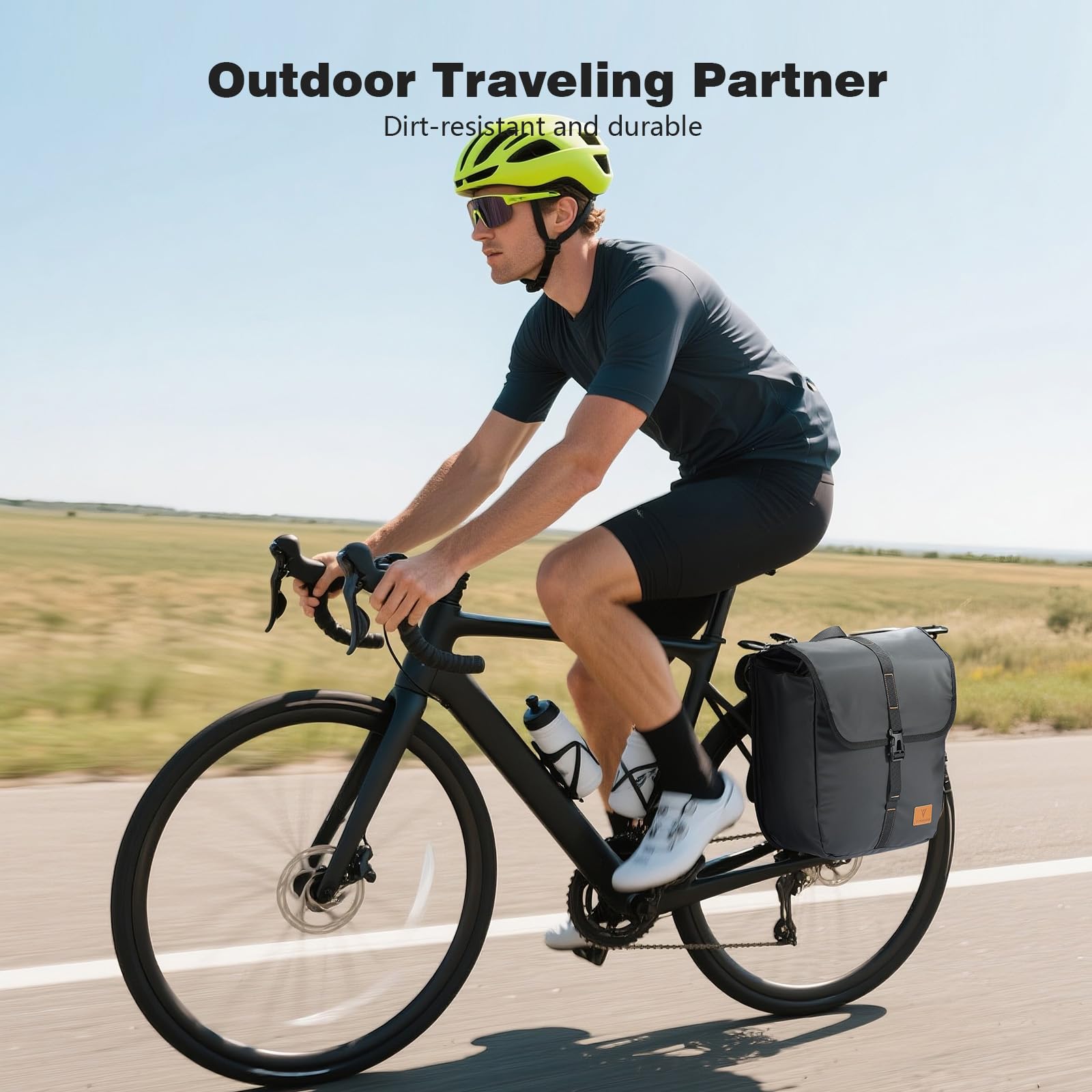 VARUN Borsa Bici, Borse Bici Posteriore Laterali Impermeabile 600D, Borse Laterali Bici con Grande Capacità di 20L, Design a Installazione Rapida, Adatta alla Maggior Parte dei Portapacchi Bici Poste