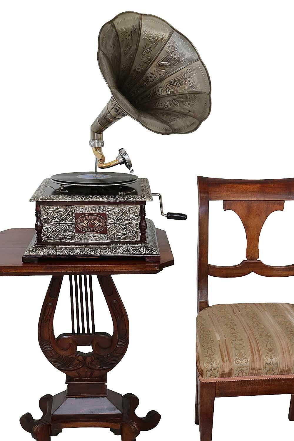 aubaho Nostalgie Grammophon Gramophone Dekoration mit Trichter Grammofon Antik-Stil (e)