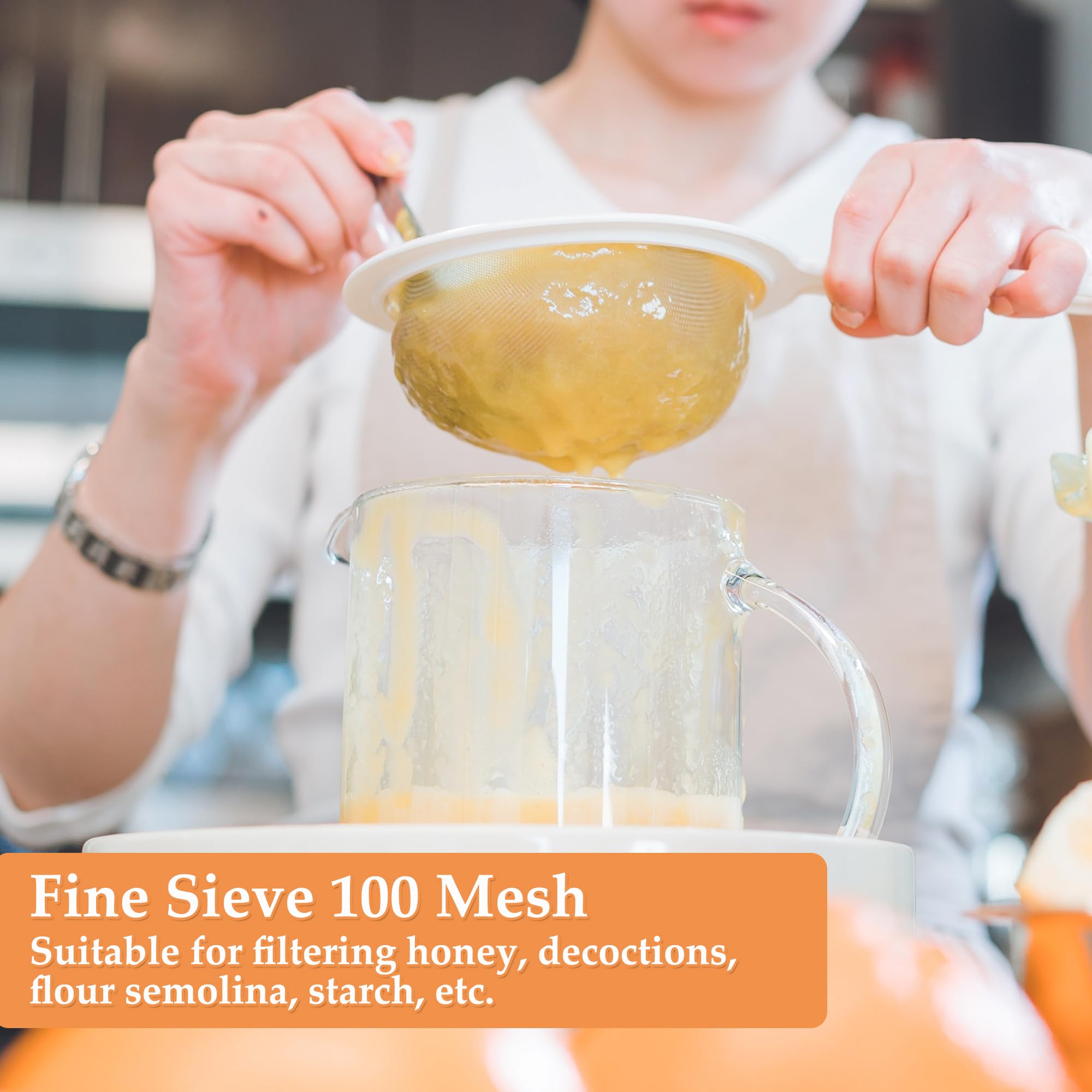 Tamis Fin, Tamis En Nylon Avec Poignée 200 Mailles Tamis à Cheveux Cuisine Ultra Fin Filtres Entonnoir, Tamis Fin Pour Jus Lait Lait Soja Café