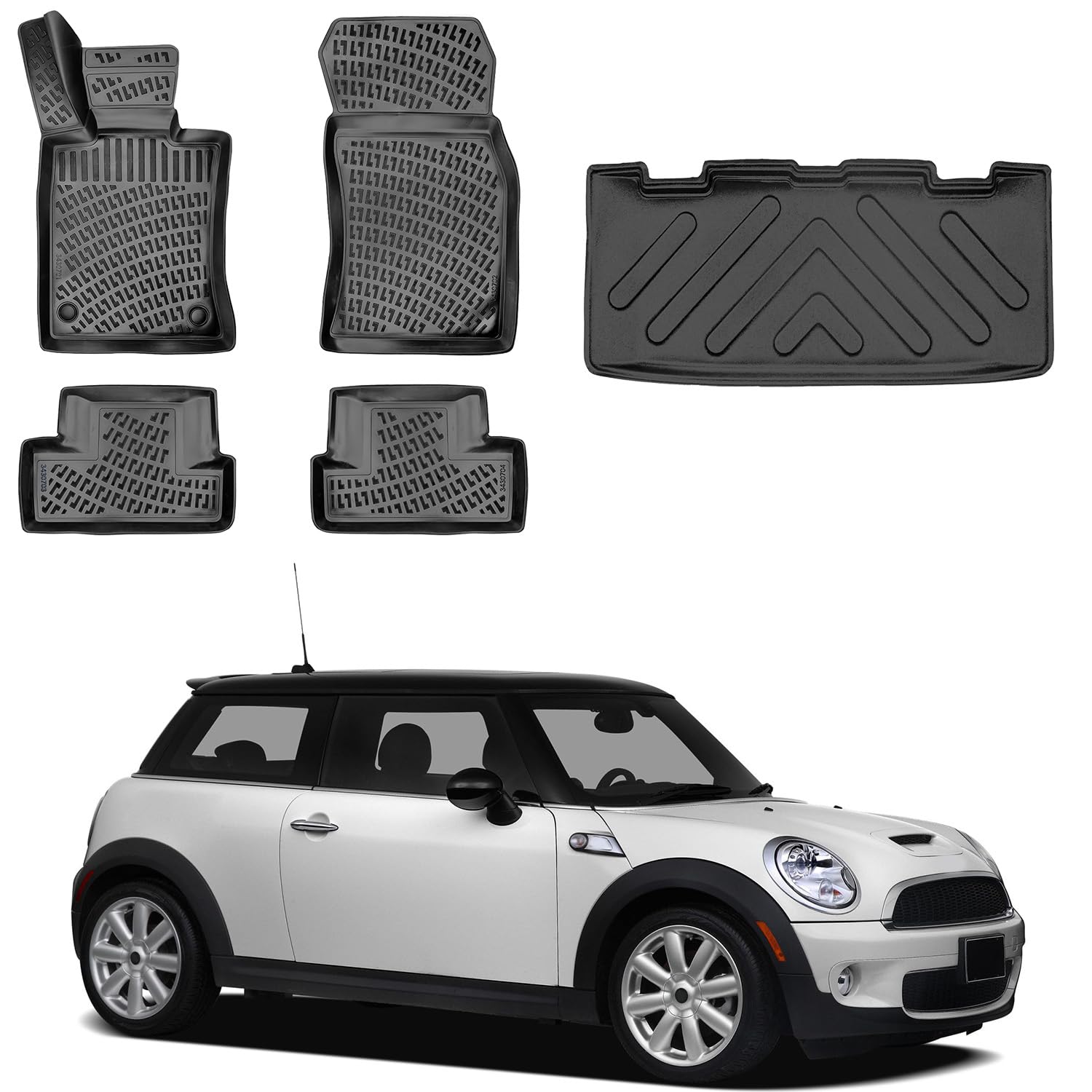 Custom Floor Mats For Mini Countryman F60 2017-2024 - All Weather TPE Liners Front & Rear Set - View #8