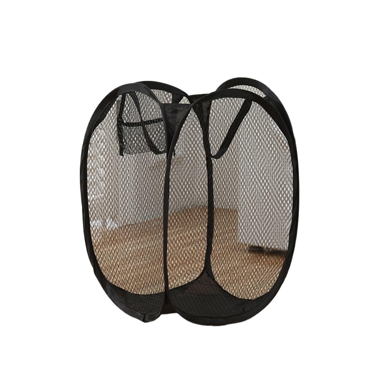 Pop-up Mesh Laundry Basket, Collapsible Portable Hamper for Clothes & Sundries(Black)
