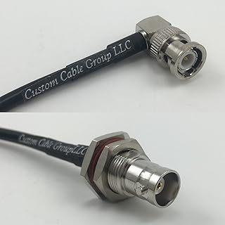 6 feet RG400 Low Loss BNC MALE ANGLE to BNC FEMALE BIG BULKHEAD Pigtail Jumper RF coaxial cable 50ohm Quick USA Shipping