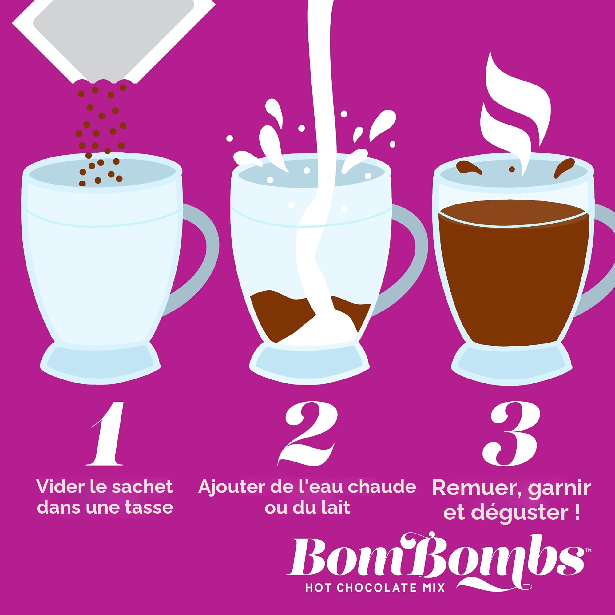 BomBombs, mélange de chocolat chaud avec emballage de mini-tasses, saveurs de dessert incluant Rocky Road, biscuits au beurre, tarte à la citrouille et plus, ensemble de 12