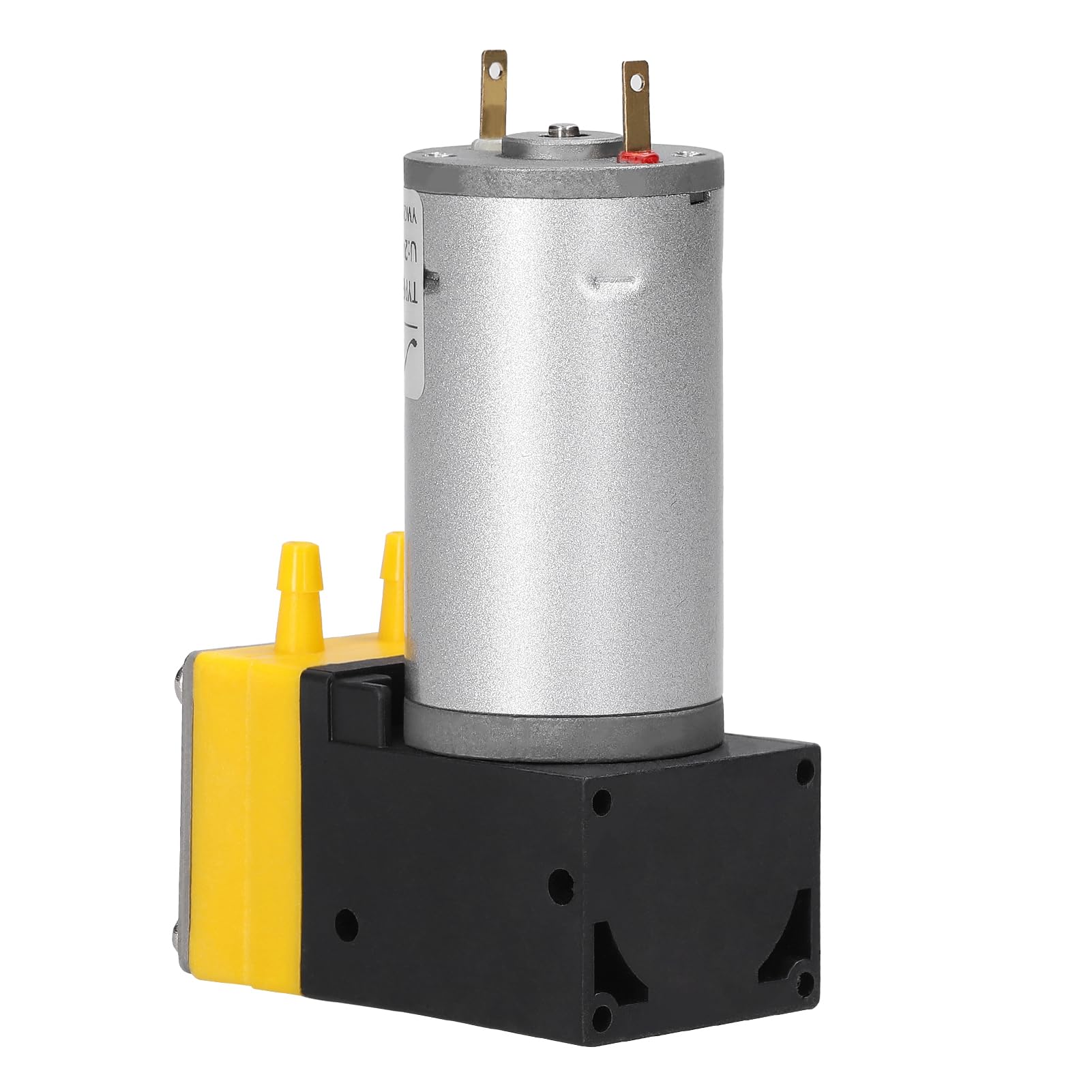 Hanzete - Bomba de diafragma en miniatura compacta, negra, sobre el suelo, metal, 12 V, 1 L/min, capacidad de funcionamiento en seco, bajo mantenimiento