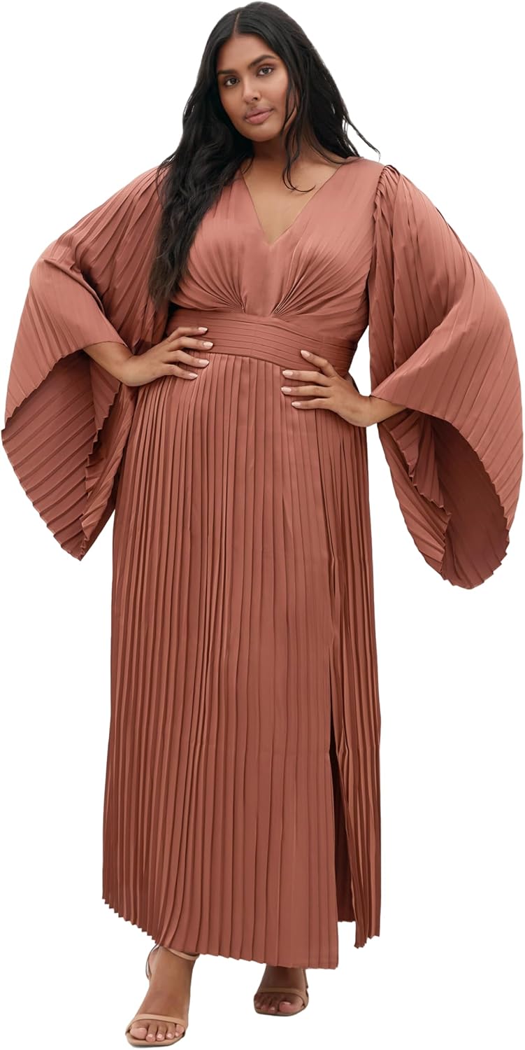 City Chic Plus Size Dress - Carmina Pleat Maxi