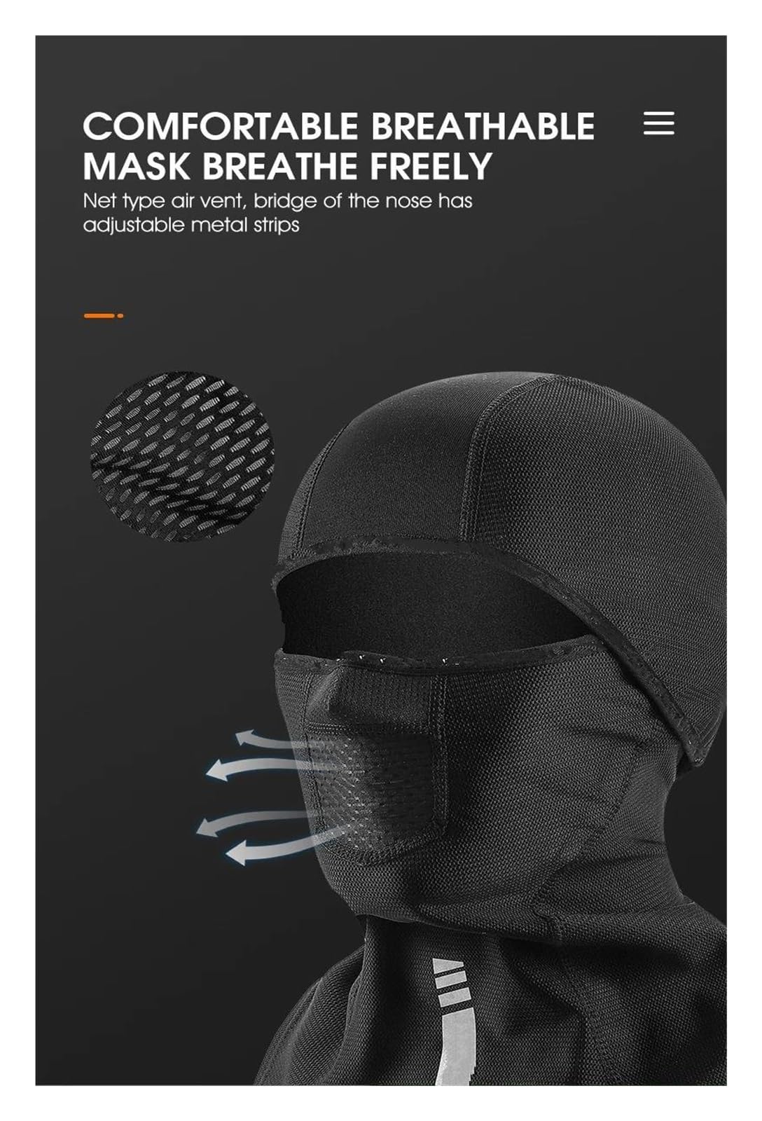 Montagne Moto Masque Facial Respirant Masque de maintien de moto, casquette polaire coupe-vent en polaire pour cyclisme d'hiver, capuche de moto en maille nid d'abeille, masque respirant, équipement d