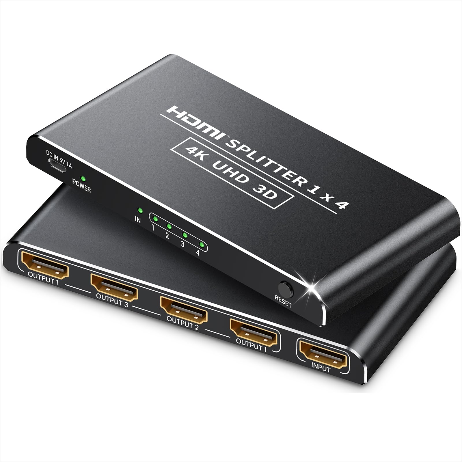 ESynic Splitter HDMI 2 Sorties, 4K/30HZ HDMI Splitter 1 Entrée 2 Sortie