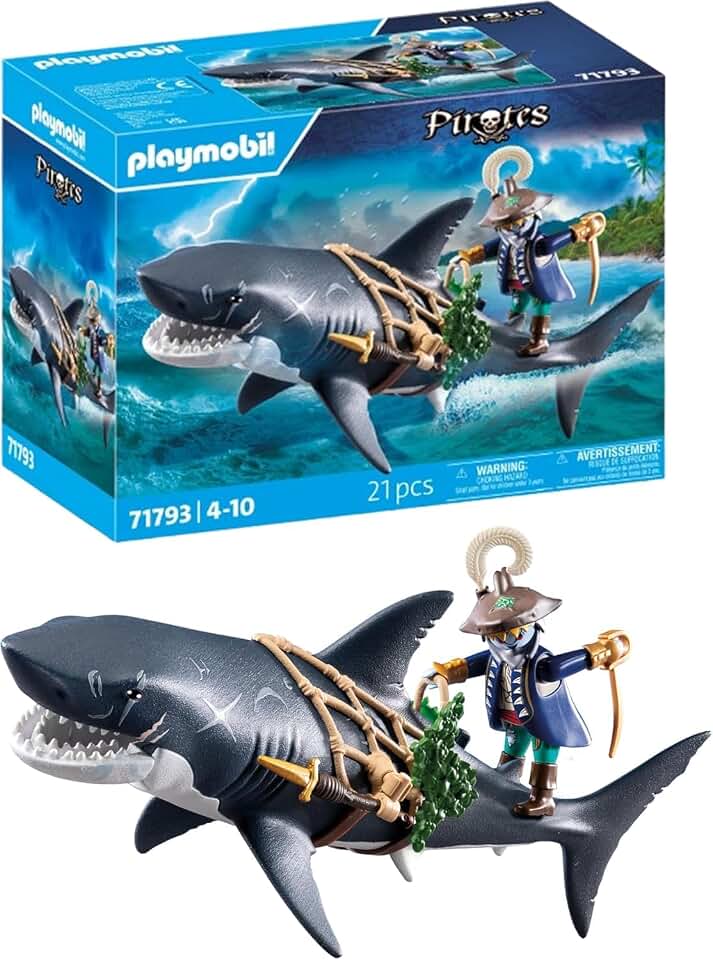 PLAYMOBIL | Pirates | Gefahr durch Riesenhai | Piratenspielzeug | Spielzeugfiguren | Spielzeug für K