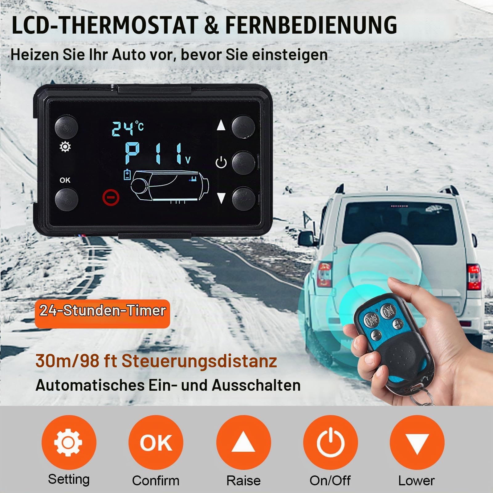 VEVOR 12V Diesel Lufterhitzer, 8KW Standhezung Diesel,12V 8KW Luft Dieselheizung, Standheizung, Air Diesel Heizung, Air Standheizung, für Auto RV Boote LKW Wohnmobil Bus