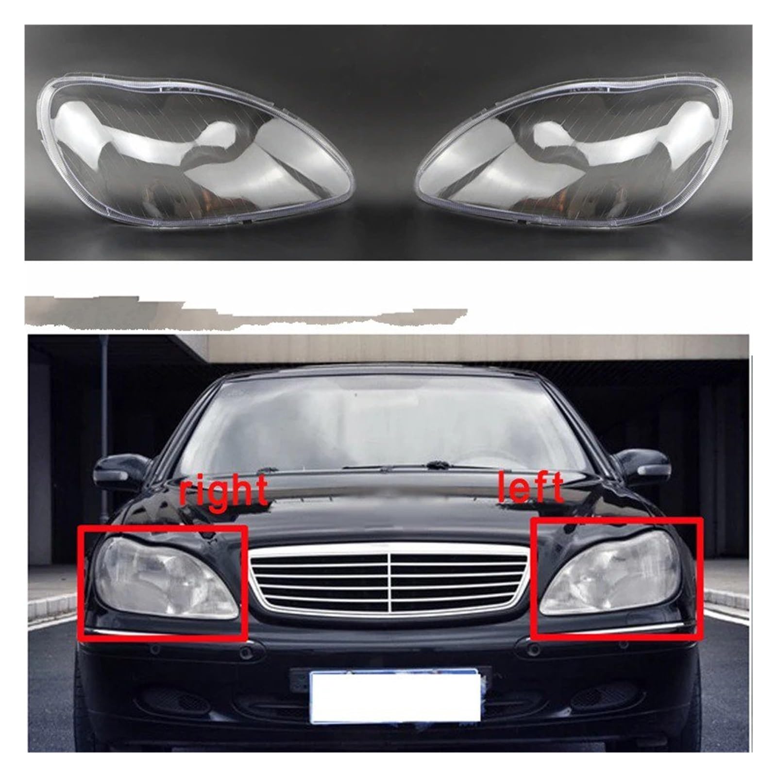 Vorne Scheinwerfer Objektiv Für Benz W220 S600 S500 S320 S350 S280 (1998–2005) Scheinwerfer-Abdeckung (Klarglas)(Left and right)