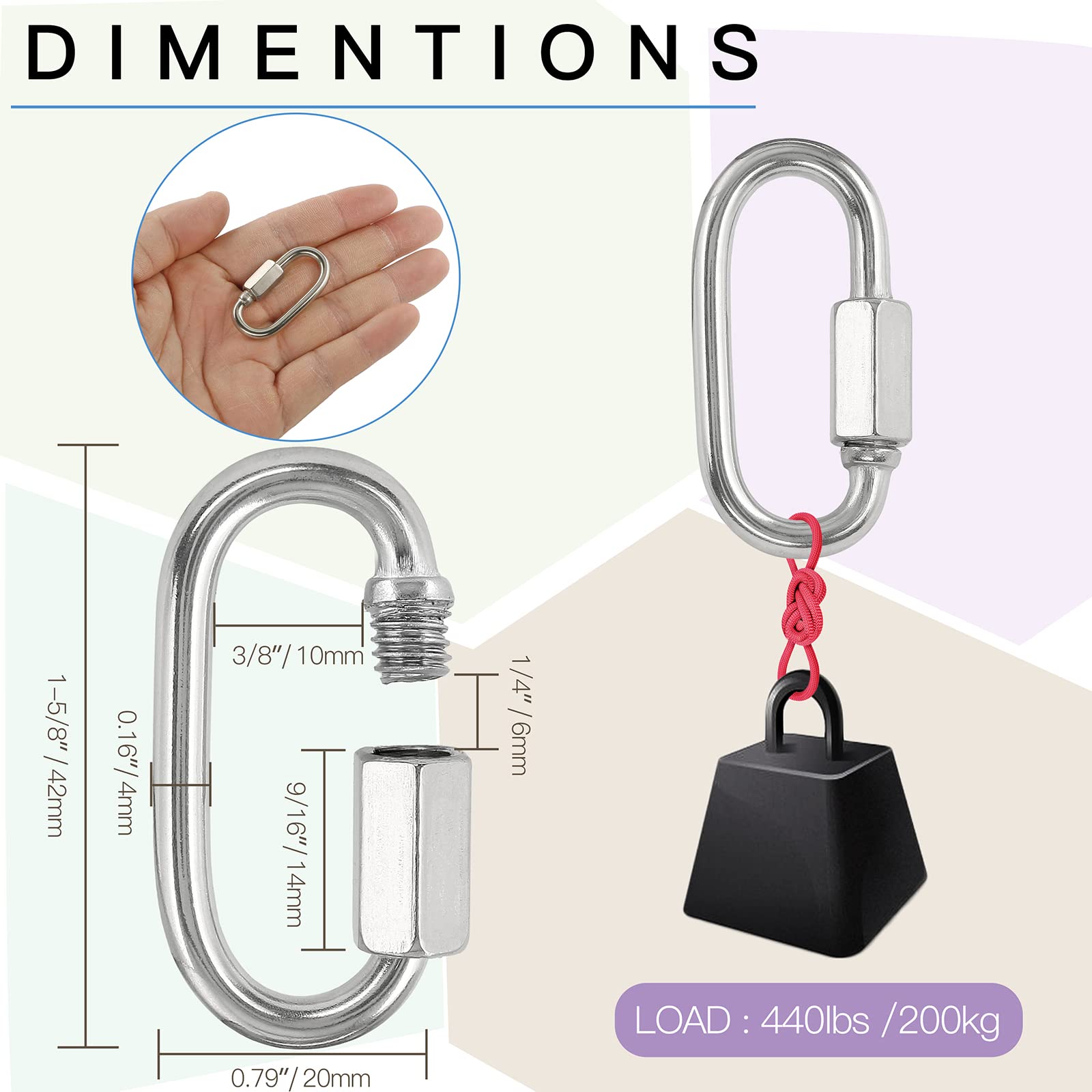 Snapklik.com : Masendelk 15pcs M4 Quick Link Chain, 5/32 Inch Stainless ...
