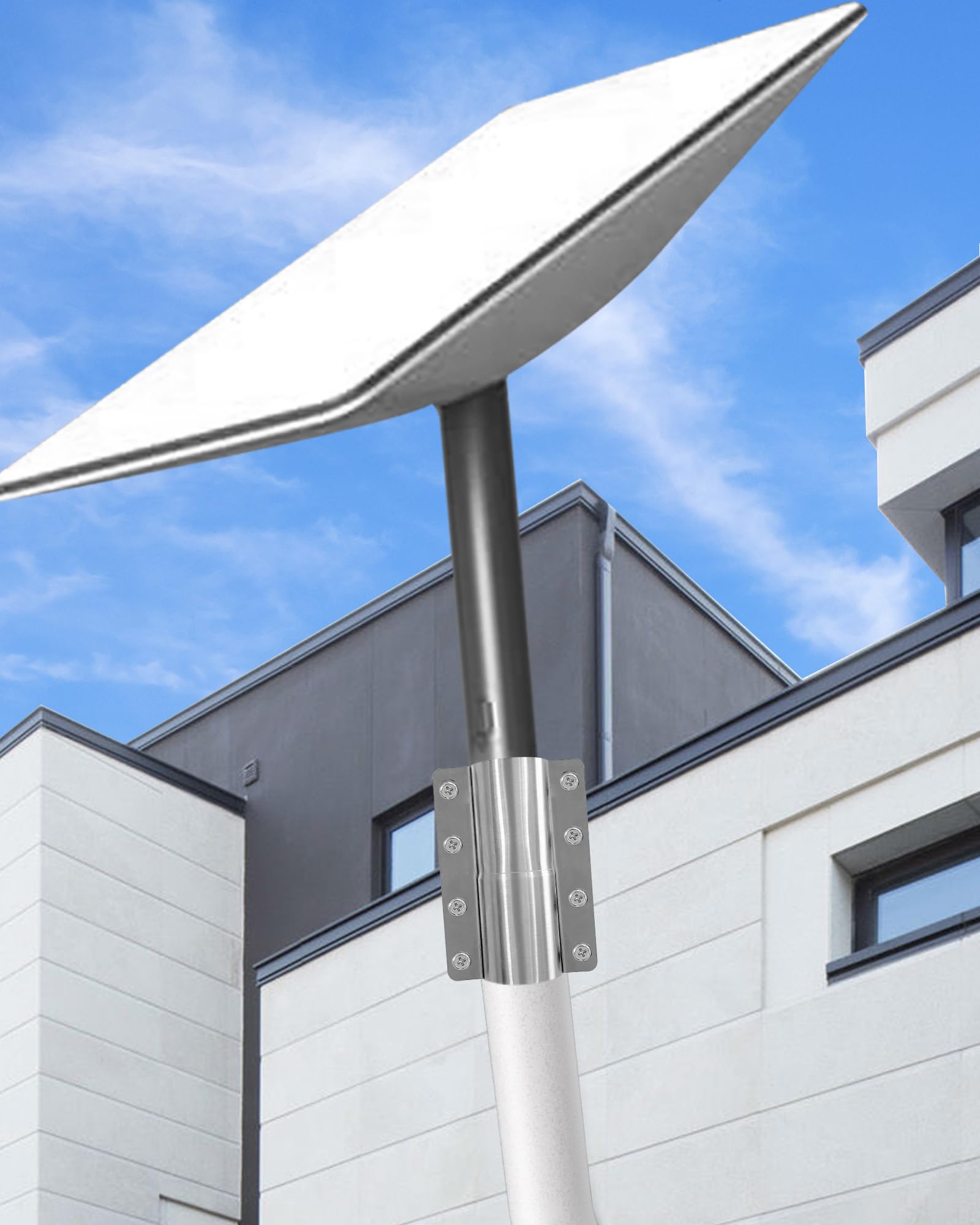 Sactulaz 15" J-Pipe Mount For Starlink Gen 2 & Other Antennas - Adjustable Roof/Wall/Pole Mount, Heavy-Duty Aluminum