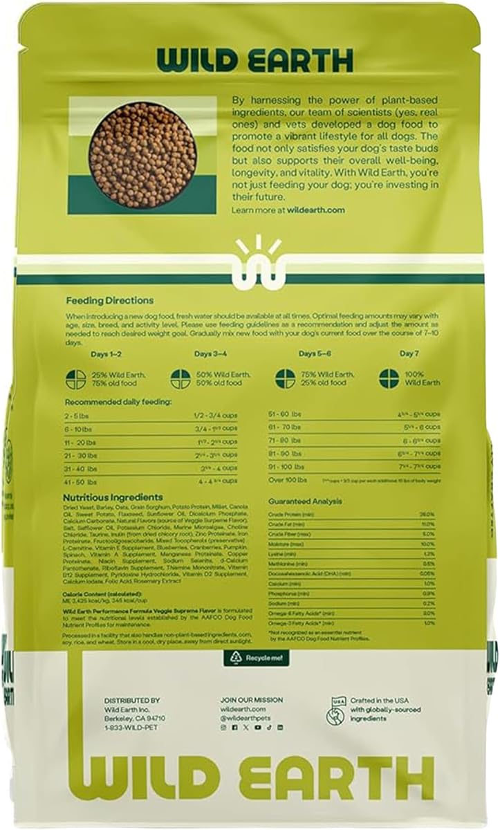Wild Earth Vegan Dry Dog Food Performance Formula view 2