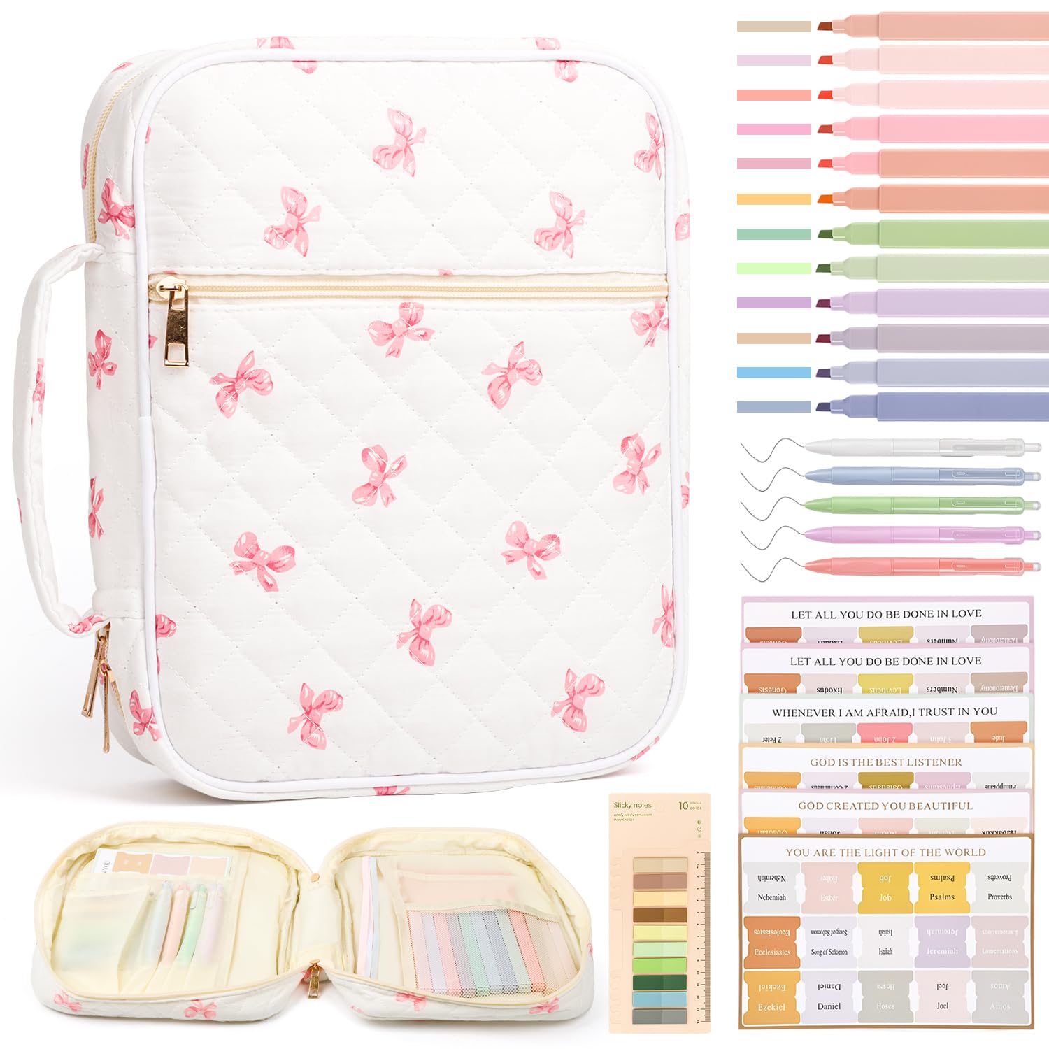 Bible Cover Case for Women Bible Bag w/Handles Bible Study Supplies