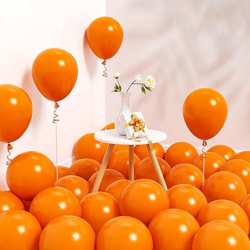 130 globos naranjas de 5 pulgadas, pequeños globos naranja quemado para cumpleaños, graduación, baby shower, Navidad, otoño, decoración de fiesta de
