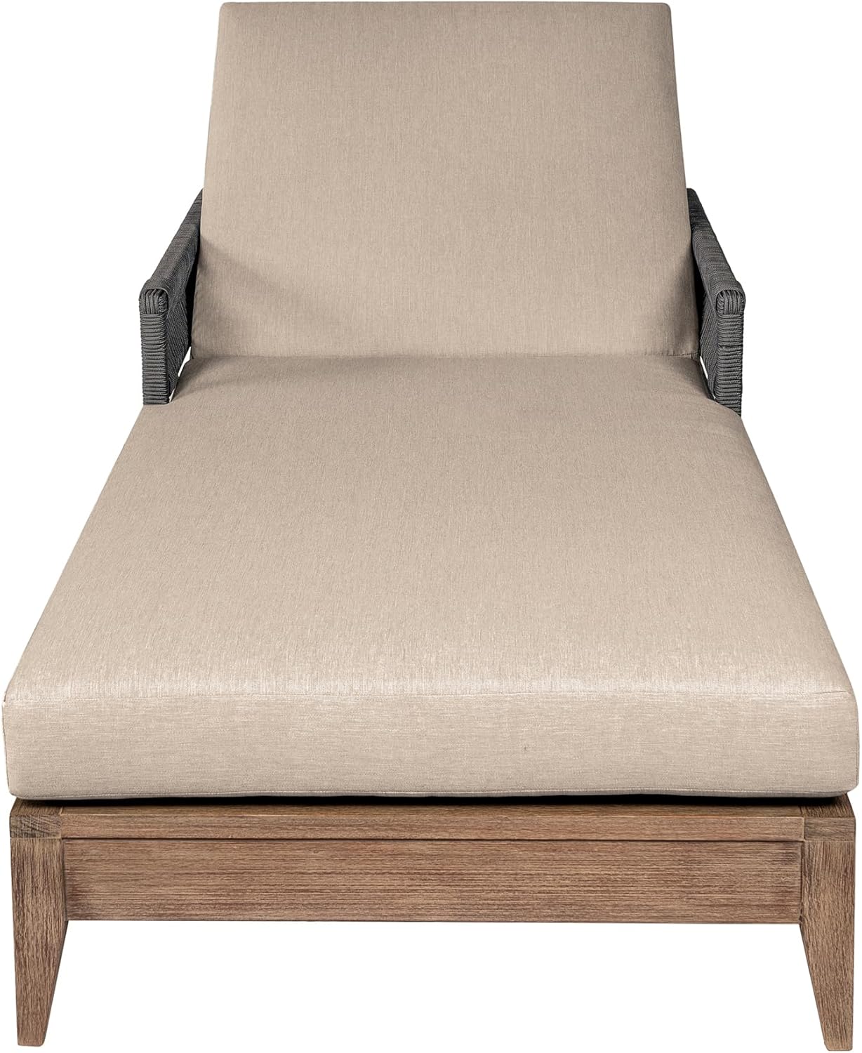 Armen Living Orbit Modern Outdoor Patio Chaise Lounge Chair, Taupe