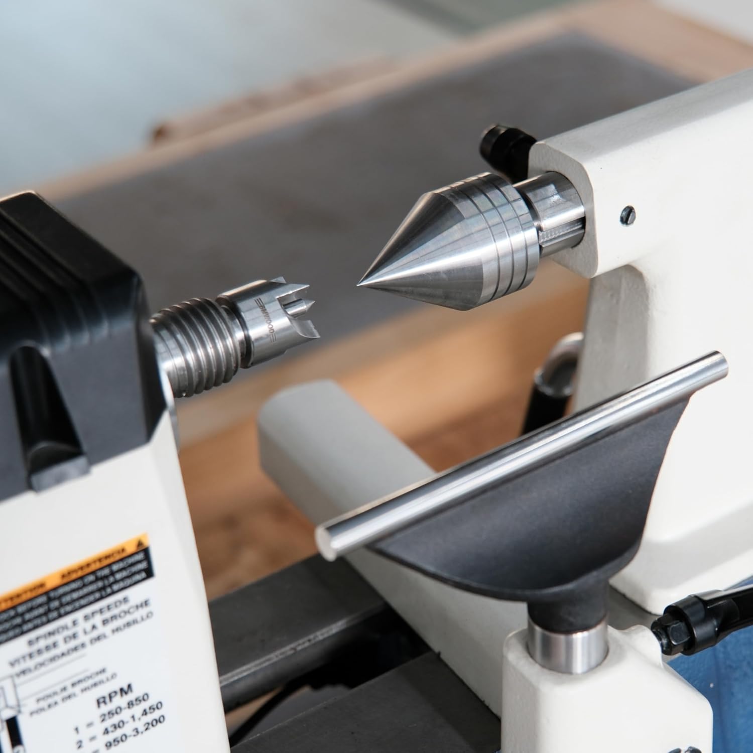 Woodlathe MT2 Centers Set, Live Center 1-5/8" Dia and 4 Pronged Drive Center 1" Dia