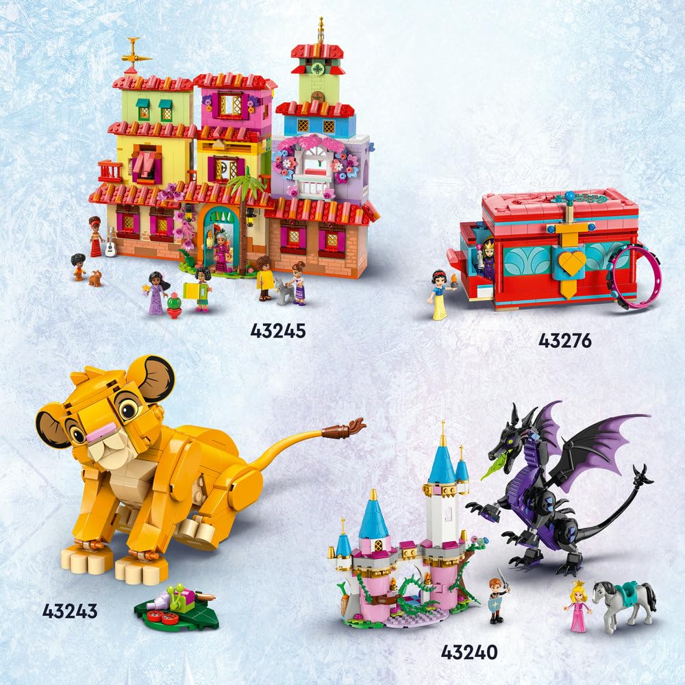LEGO ǀ Disney Princess Kraina Lodu Lodowy pałac Elzy 43244 | Frozen, zamek i 5 postaci, zabawka dla 6-latki, prezent dla dziewczynki i chłopca, zestaw klocków dla dzieci, 630 elementów