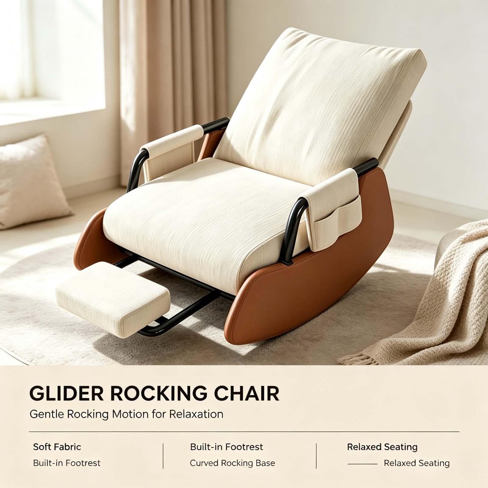Fauteuil à bascule avec repose-pieds, fauteuil inclinable ergonomique