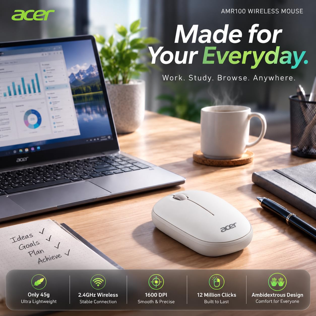 Amazon | Acer(エイサー) コンピューターマウス ワイヤレス 2.4G