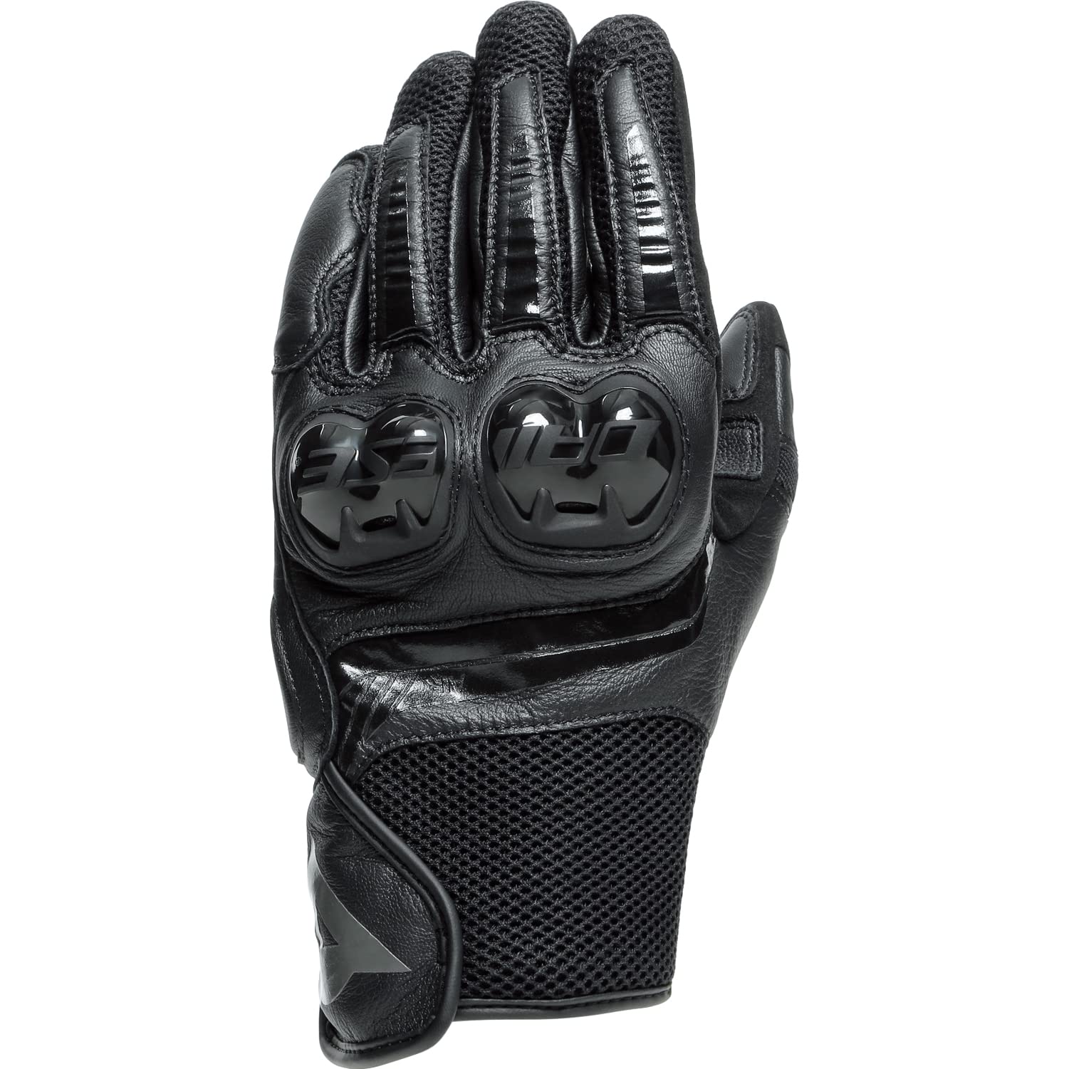 Dainese - Mig 3 Unisex Leather Gloves, Guanti Moto in Pelle per Uomo e Donna, Compatibilità Touchscreen, Palmo Rinforzato e Protezioni in TPU sulle Nocche, Traspiranti, Nero