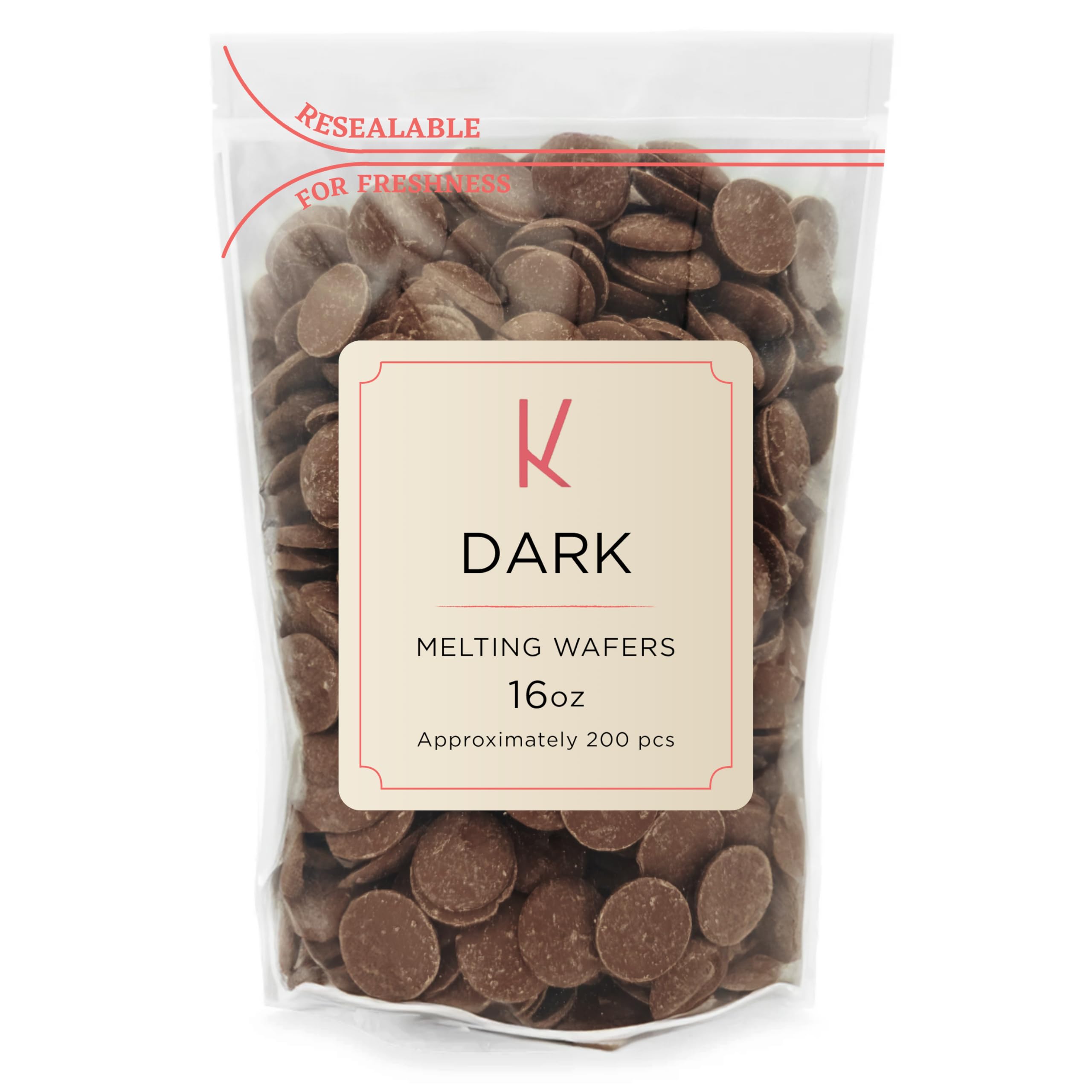 K Dark Melting Wafers 16 Ounces Bulk Perfect For Dipping, Deserts, Baking And More - 1 Pound
