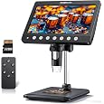 Microscope &agrave; pi&egrave;ces pour adultes et enfants - Microscope num&eacute;rique HD IPS 7'' pour pi&egrave;ces d'erreur avec &eacute;cran | Microscope &agrave; souder 1200X avec