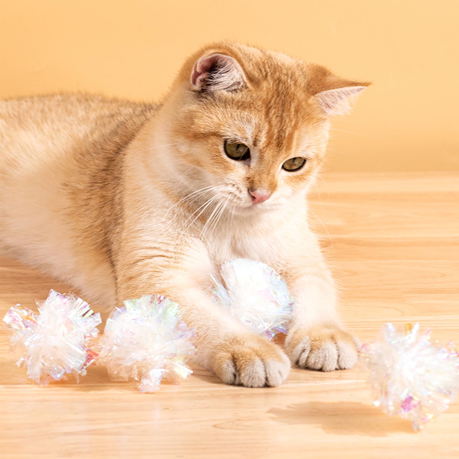 Knisterbälle Für Katzen – 20 Stück, 5,5 Cm, Mit Extra Dickem PET-Knisterpapier Zum Jagen & Spielen