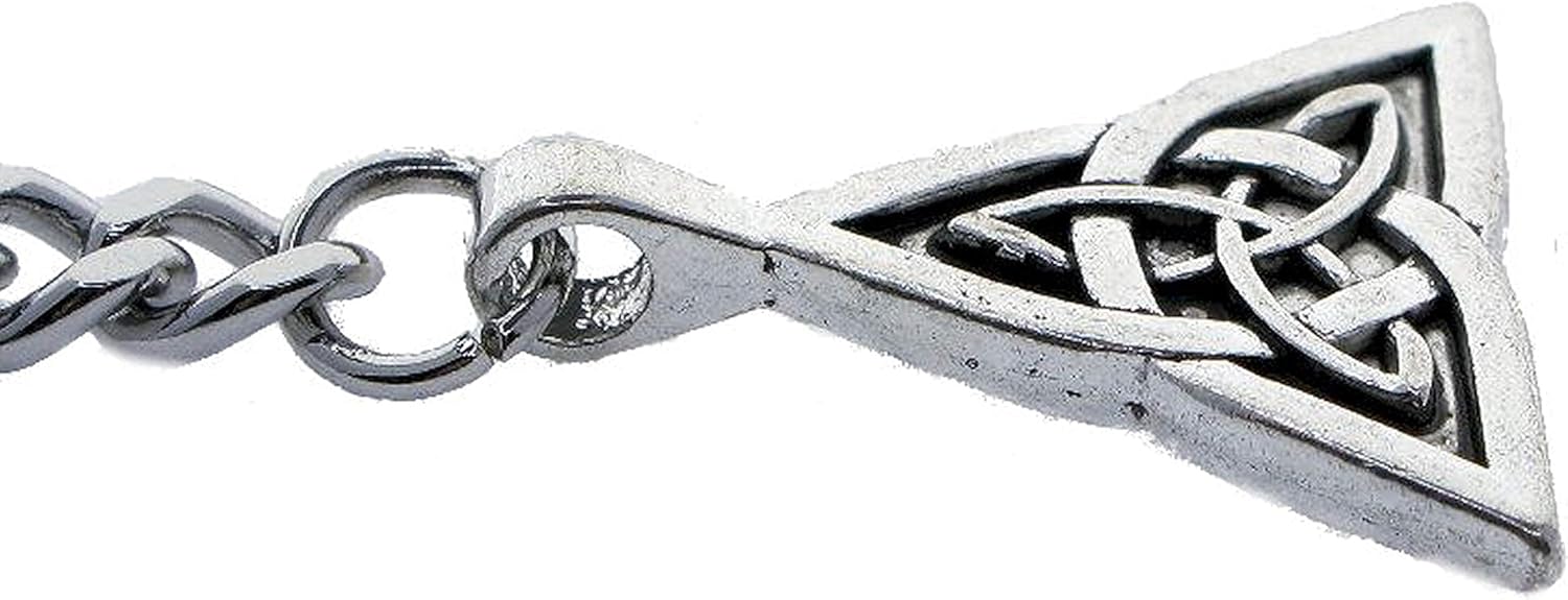 watchvshop Albert Chain Silver Color Pocket Watch Chain Fob Chain for Men Trinity Celtic Knot Design Medal Fob with T Bar Swivel Clasp AC191A : na: Clothing, Shoes & Jewelry