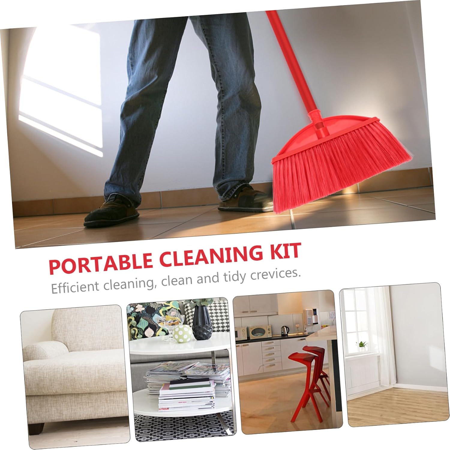 Replaceable Broom Head Plastic Sweeper Head for Household Cleaning Compatible Most Brooms for Indoor and Outdoor Use Easy to Install