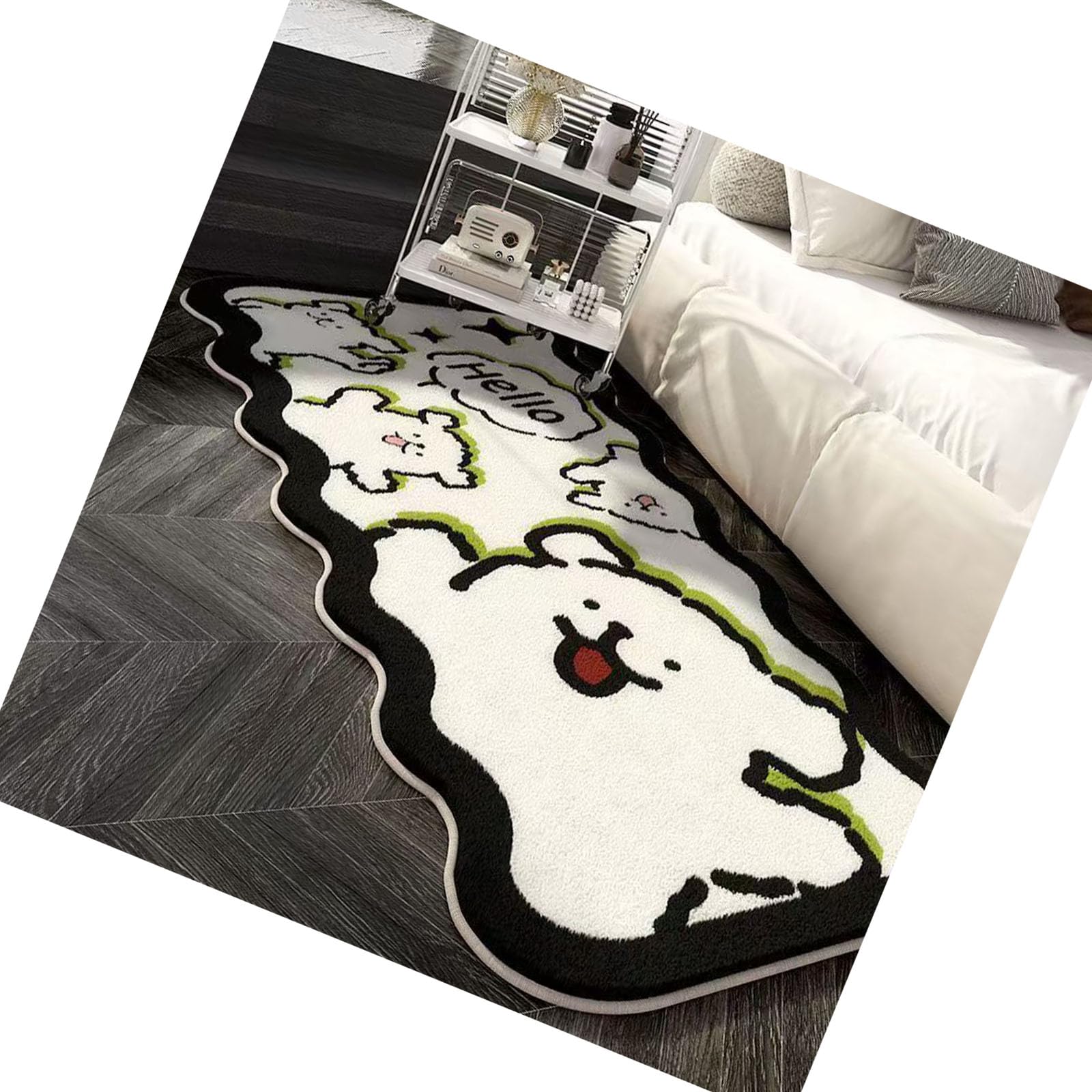 APGLSXY Entry Mat Lovely Puppy Pattern Entryway Carpet Slip Resistant Easy to Clean for Living Space Mat Doormat Pet Rug