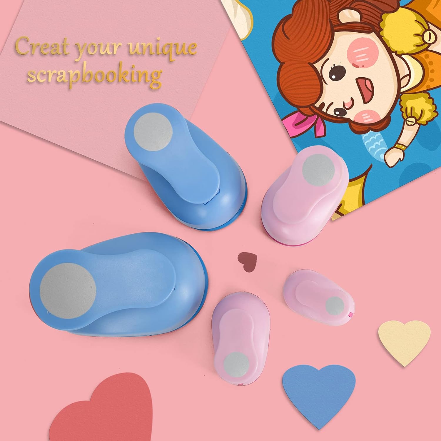 Circle Punch Craft Hole Punch Shapes - Circle Scrapbooking Puncher Shapes Set, Paper Round Punchers with Different Size Crafting Designs for Card Making DIY Albums Photos Office Supplies (Circle) : Arts, Crafts & Sewing