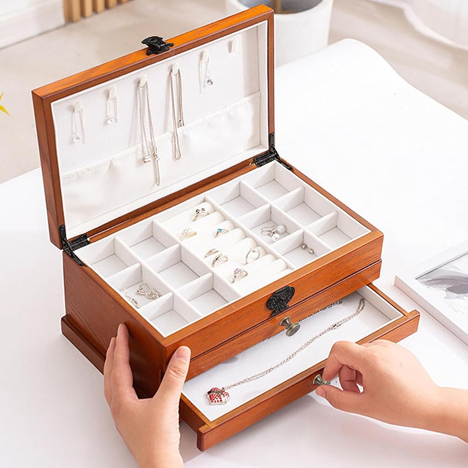 12pcs Mini Drawer Pulls, Small Knobs for Jewelry Box, Metal Round Mini Knobs Handles Diameter 0.63inch for Jewelry Case, Wood Case, Drawer, Cabinets, Closet, Cupboard (Bronze)