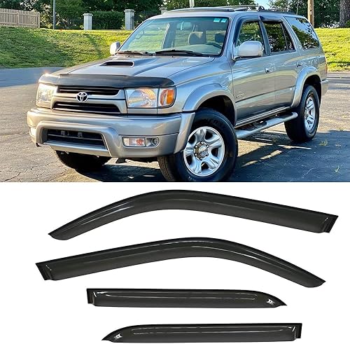 Wensdy 4 deflectores de viento para ventana lateral, protección contra la lluvia y el sol de montaje exterior, viseras de humo oscuro para Toyota disponible en Yaxa Peru