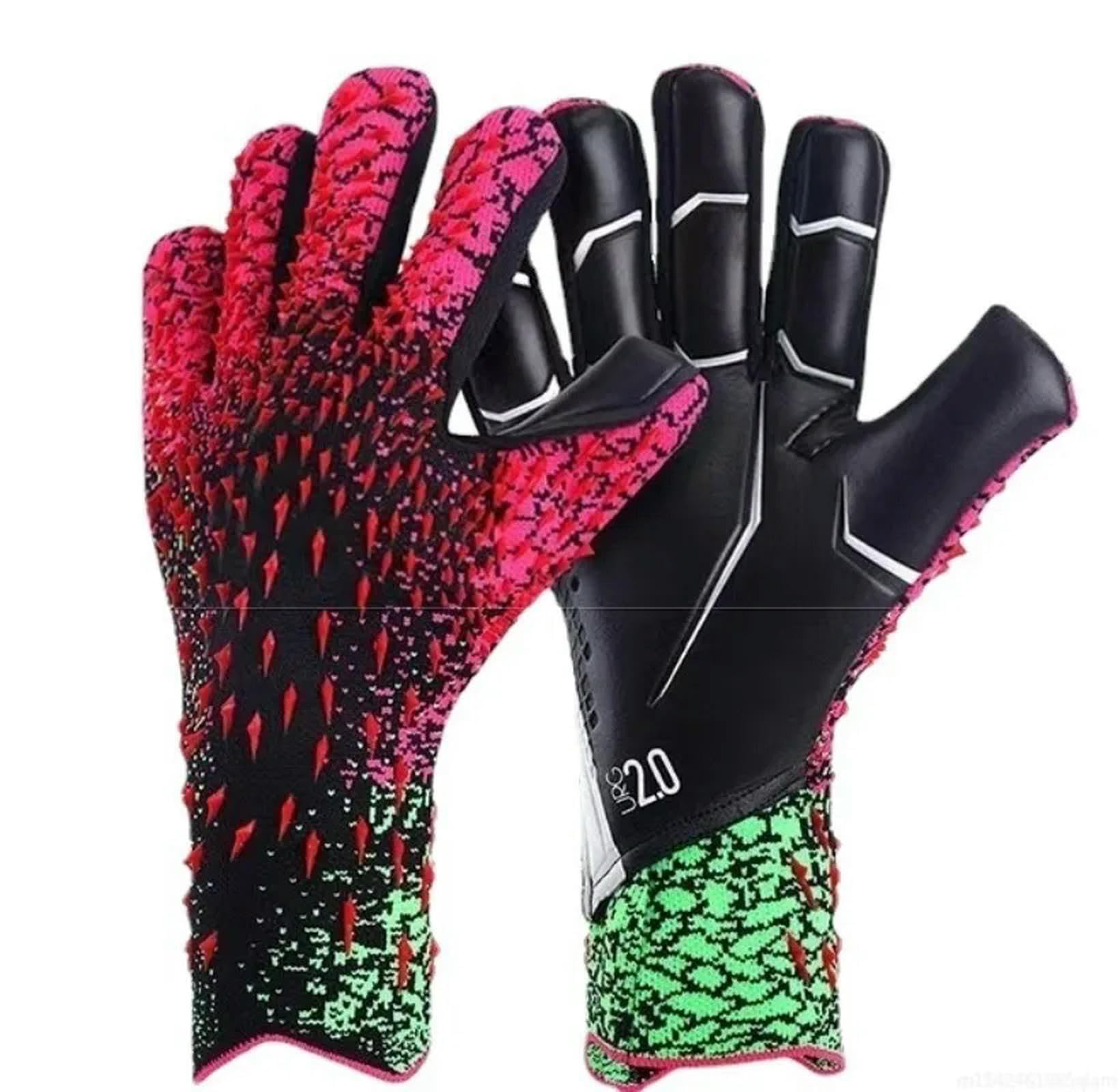 ESUKAR Goalkeeper Gloves, Strong Grip for Soccer Goalie Goalkeeper Gloves with Size 6/7/8/9/10 Football Gloves for Kids Youth and Adult, WYXDYSJWM Latex Football Gloves