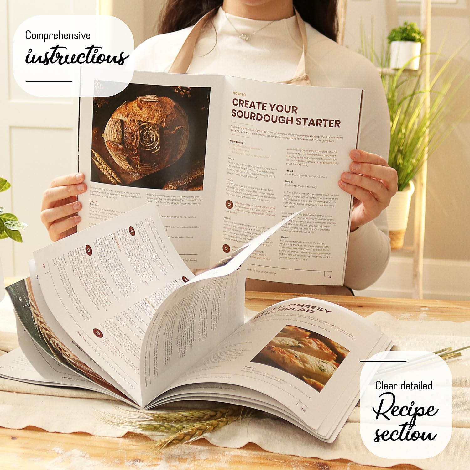 All-Inclusive π£π₯ππ ππ¨π Sourdough Starter Kit with Pot, 34 Oz Starter Jar, 4 Banneton Bread Proofing Baskets, Scraper, Scale, Sourdough Bread Baking Supplies, Detailed Beginner Guide & Recipes - Image 5