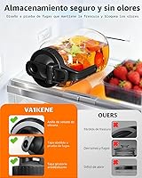 Vista 3 de Jarra Mason Jar de 64 oz – Jarra de vidrio hermética y a prueba de fugas con tapa, perfecta para tae helado, té solar, cerveza fría, leche materna