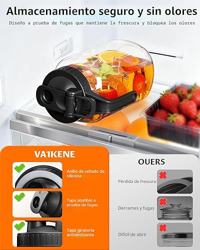 Miniatura 3 de Jarra Mason Jar de 64 oz – Jarra de vidrio hermética y a prueba de fugas con tapa, perfecta para tae helado, té solar, cerveza fría, leche materna