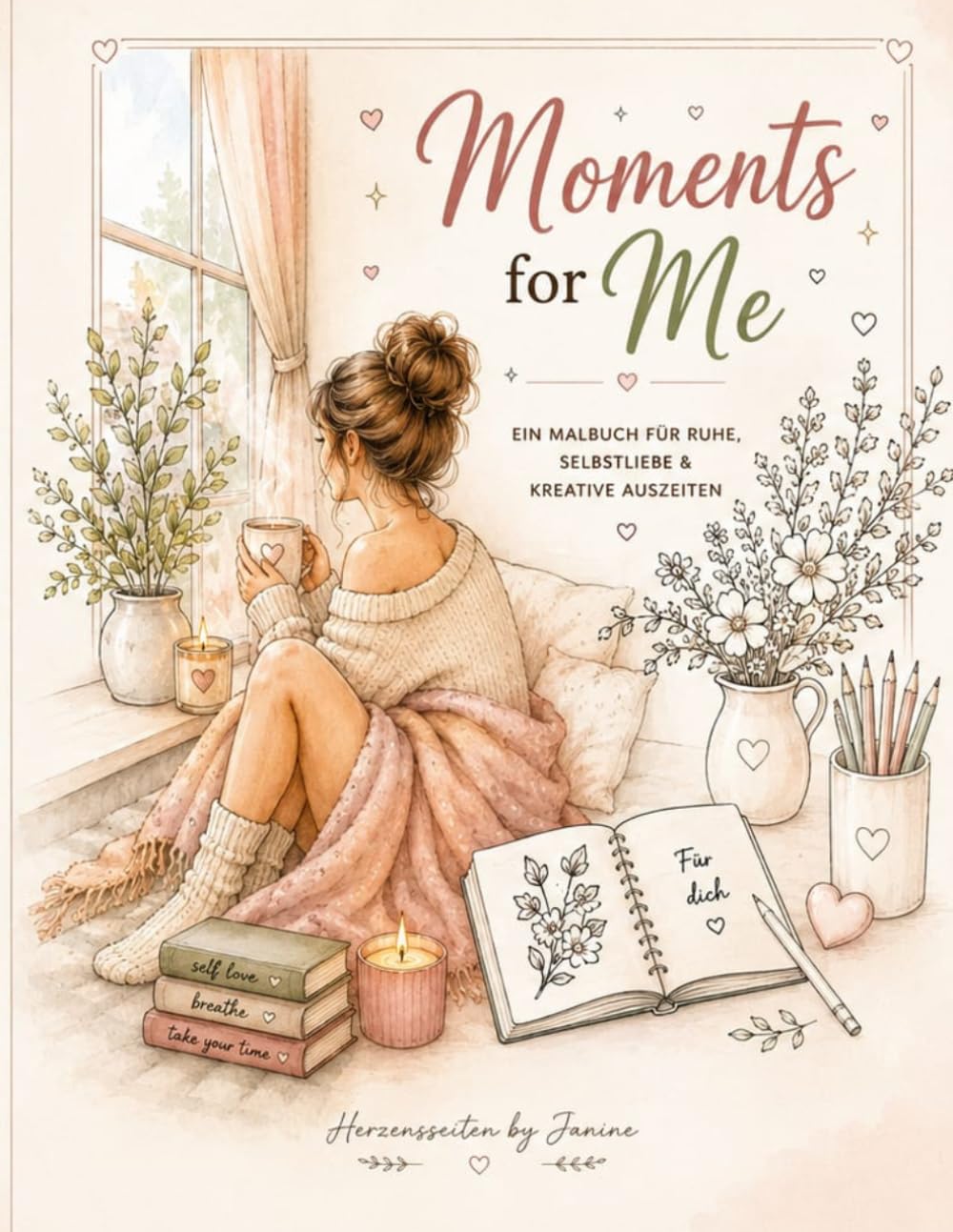 Moments for Me: Ein Malbuch für Ruhe, Selbstliebe & kreative Auszeiten