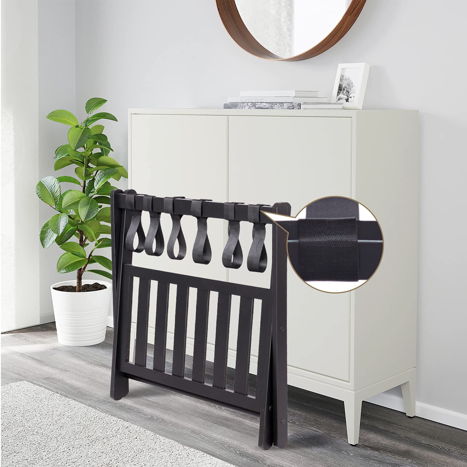 WQSINBRA Folding Luggage Rack for Guest Room, Bedroom, Hotel,with Shoe Shelf