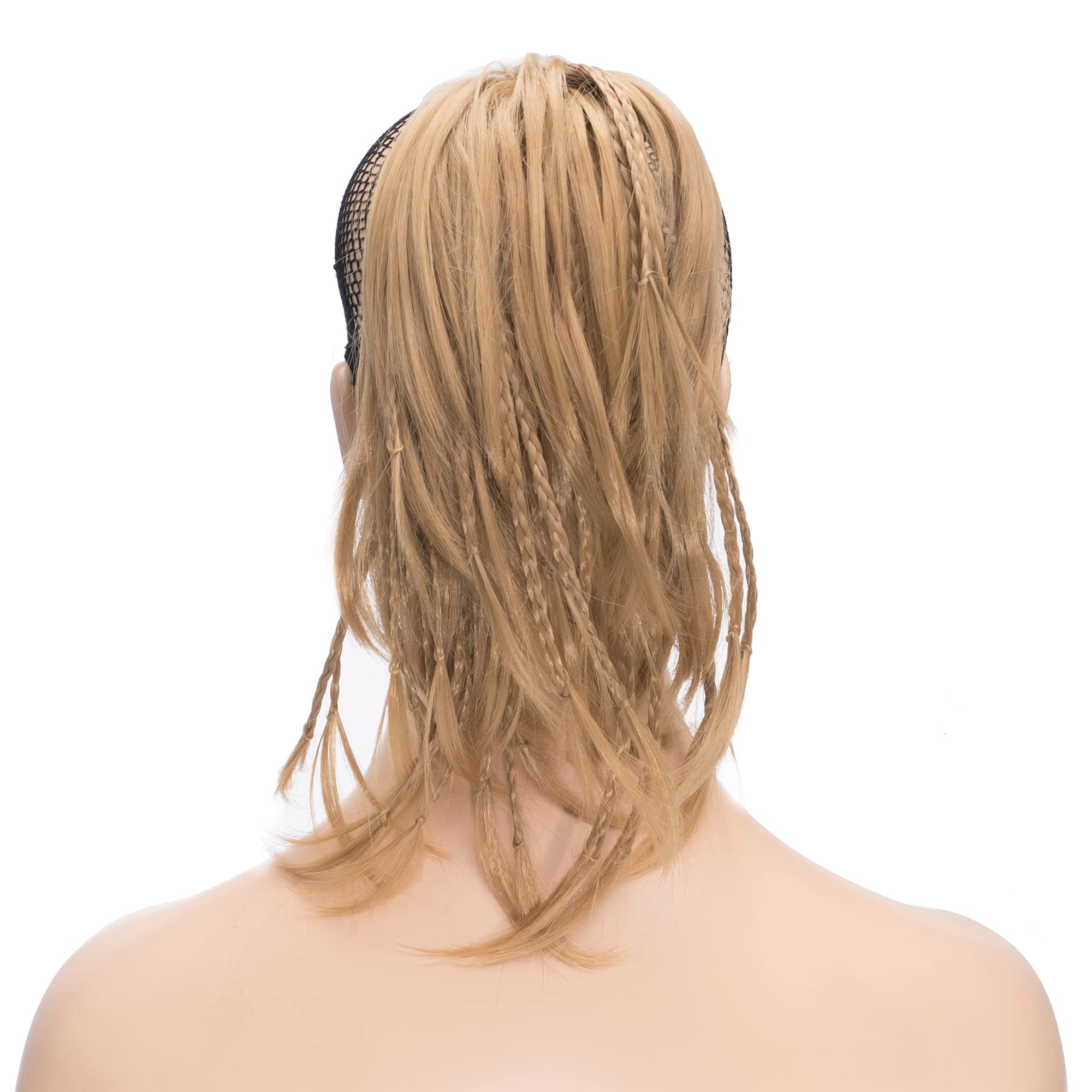 IMISSU Handmade Braid Claw Ponytail Hairpiece Clip in Hair Extensions Pony Tail Hair Pieces (Dark Blonde)