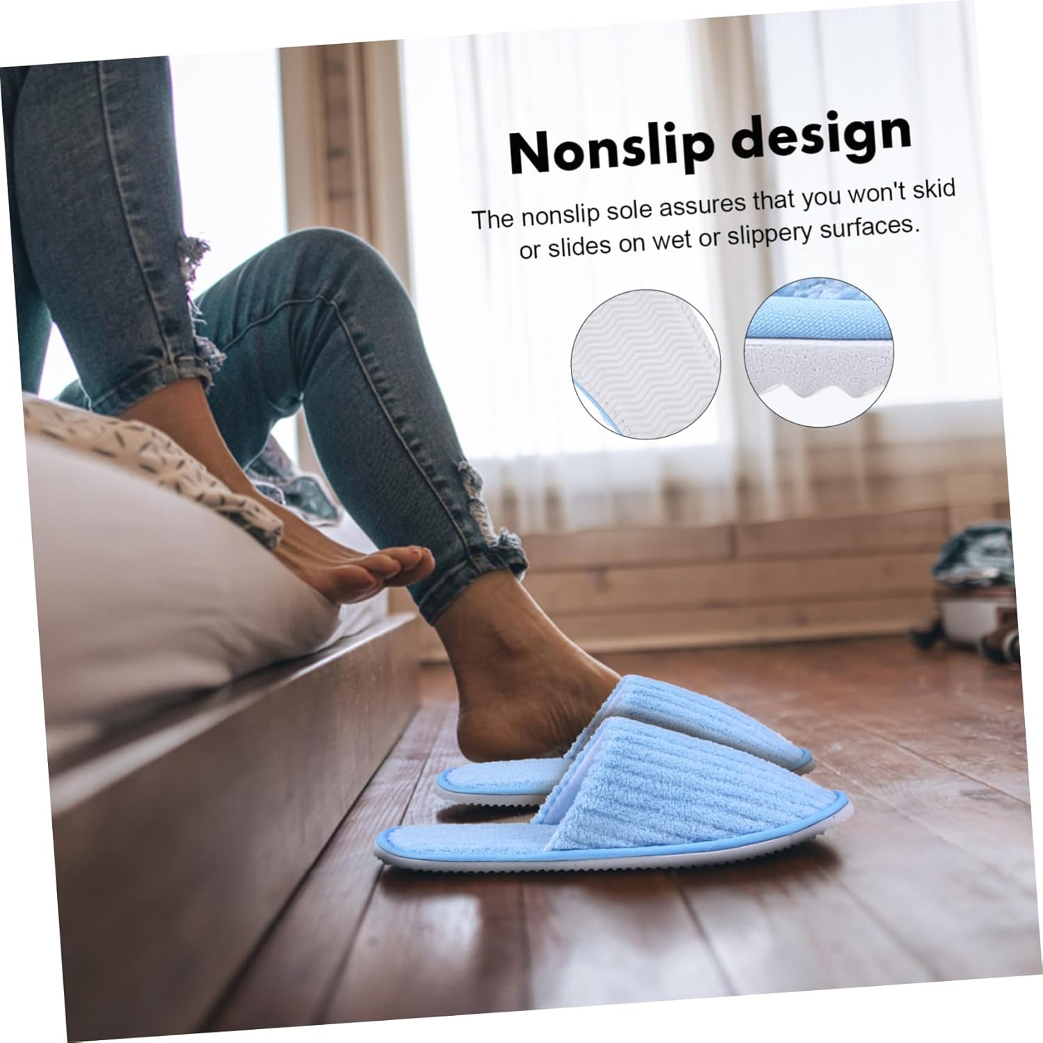 minkissy 12pairs Disposable Slippers Women Men Slip House Shoes for Hotel Spa Guest Wedding Home Use