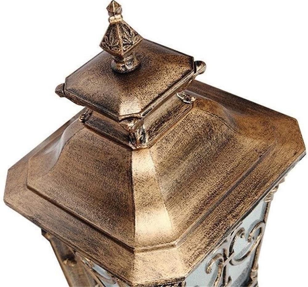 Generico LAUMZX Lanterna da parete europea for esterni, lampada in alluminio ottone antico antipioggia, applique in vetro esterno impermeabile E27 for giardino, patio