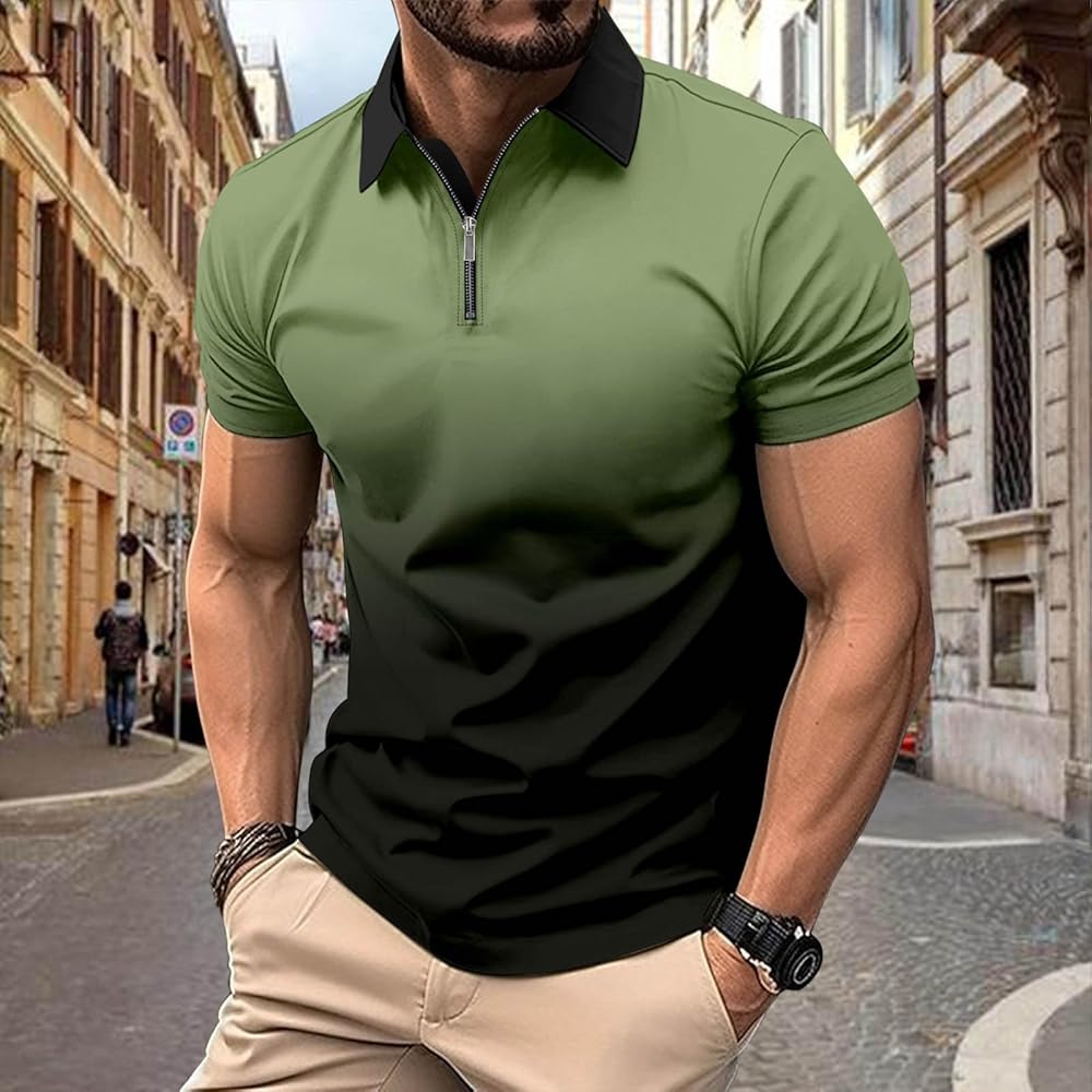 Full Sleeve Printed Polo Shirts For Men Baroque Print Polo Shirt
