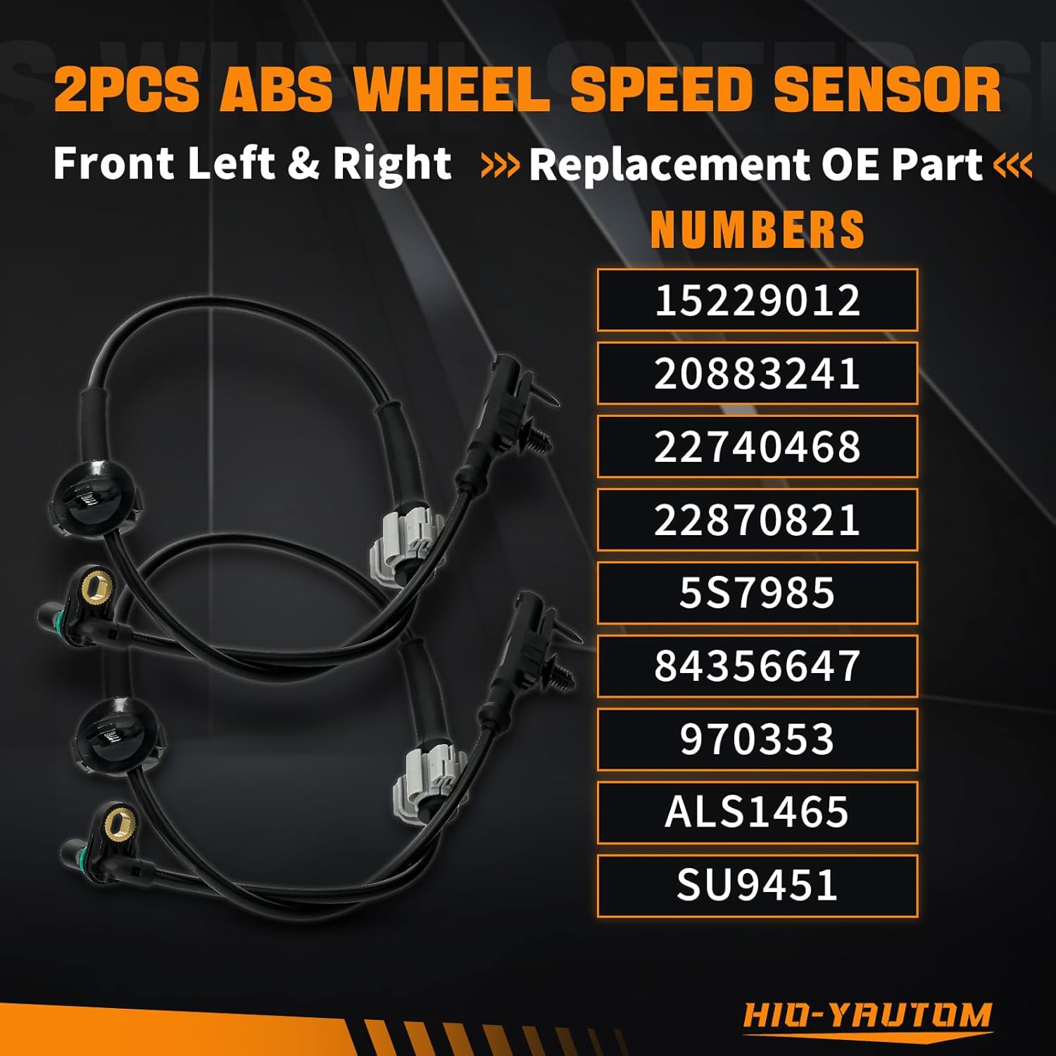 15229012 2PCS Front ABS Wheel Speed Sensor Compatible with Chevy Silverado 1500 Suburban 1500 Avalanche Tahoe GMC Sierra 1500 Yukon 2007-2013 Cadillac Escalade 2009-12 Replacement for 15229012 ALS1465