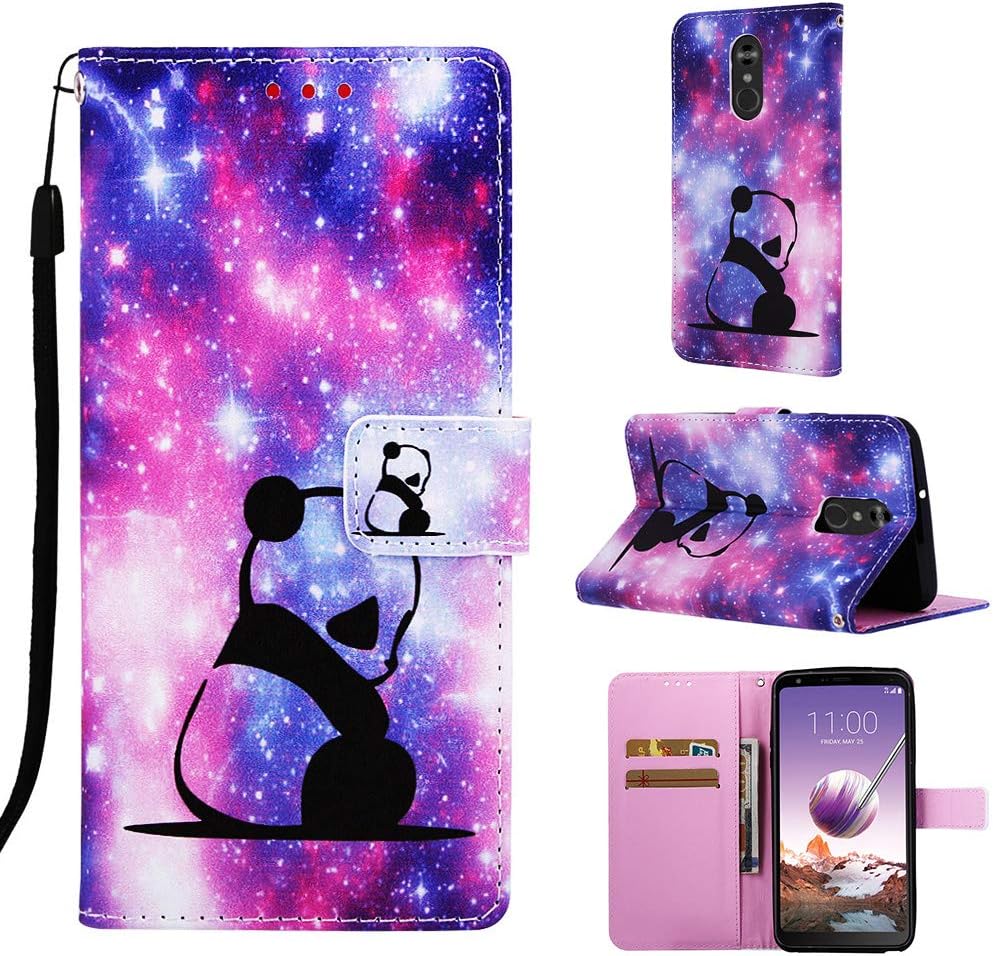 LG Stylo 4 / Stylus 4 Case, SATURCASE Beautiful PU Leather Flip Magnet Wallet Stand Card Slots Protective Case Cover with Hand Strap for LG Stylo 4 / Stylus 4 (YK-3)