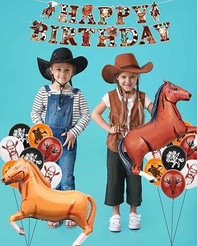 Miniatura 5 de Decoraciones de fiesta de vaquero decoraciones de fiesta de cumpleaños de vaquero, decoraciones de fiesta temática occidental incluyen pancarta de