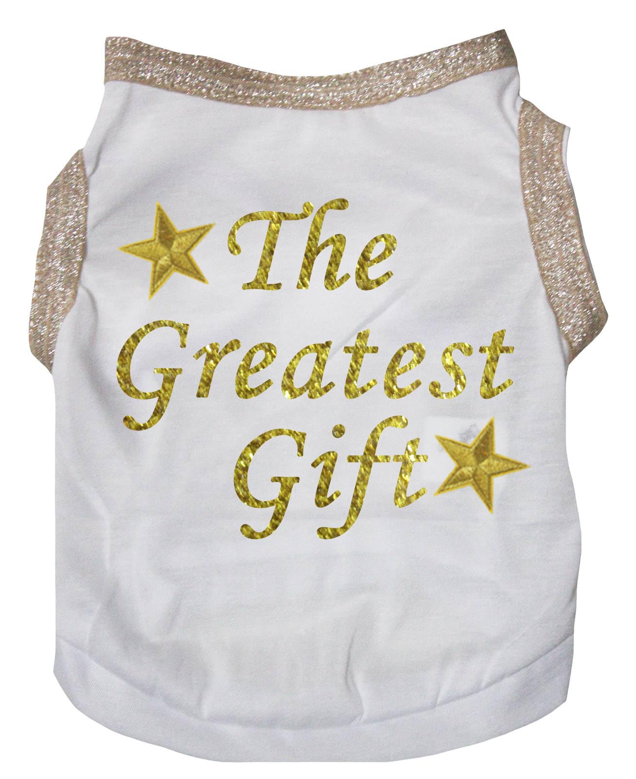 Chemise pour chien blanche et dorée S vêtement pour fêtes de famille et mariages