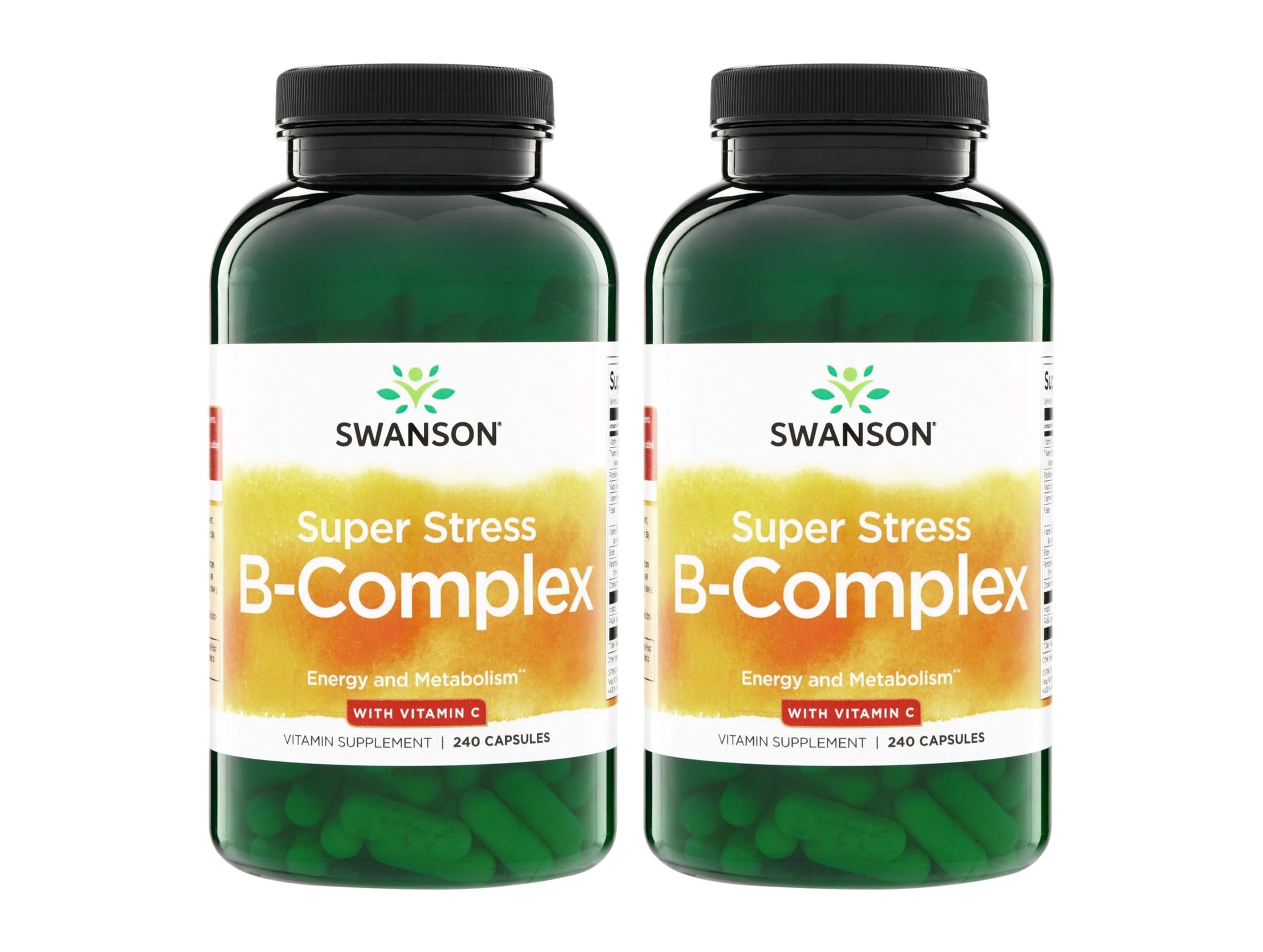 Swanson Super Stress B-Complex Energy and Wellness Supplement, 240 Capsules — Amazon image 8